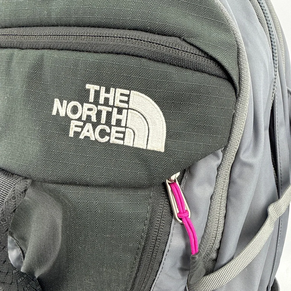 The North Face Surge Backpack Gray Black Pink FlexVent Laptop Bag Mens Womens